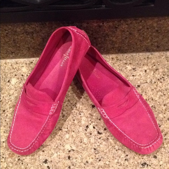 fuchsia pink loafers